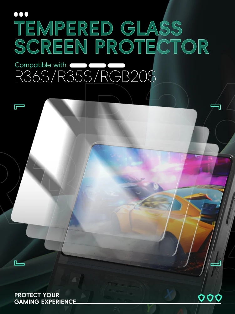 DATA FROG R36S Screen Protector Tempered Glass Protector for R35S RGB20S Retro Handheld Game Console Accessories - Image 2