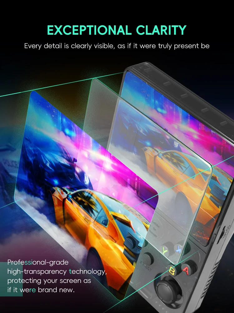 DATA FROG R36S Screen Protector Tempered Glass Protector for R35S RGB20S Retro Handheld Game Console Accessories - Image 4