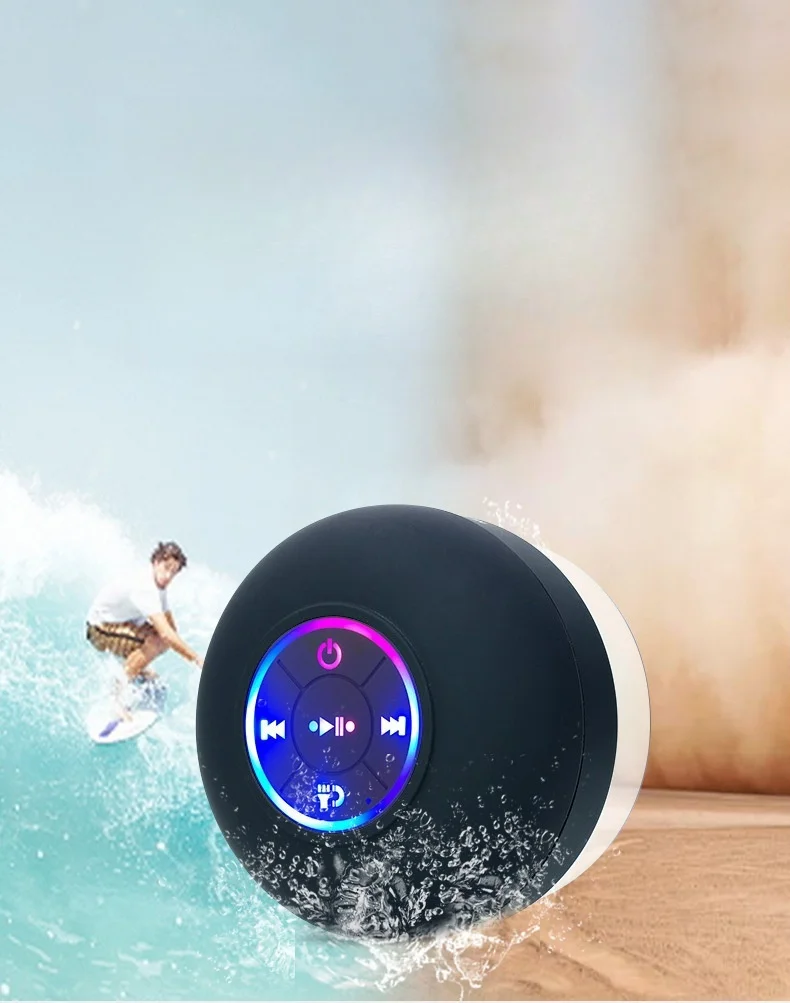 2025 New bathroom waterproof wireless LED suction Cup Mini Bluetooth speaker Portable outdoor sports stereo speakers - Image 5